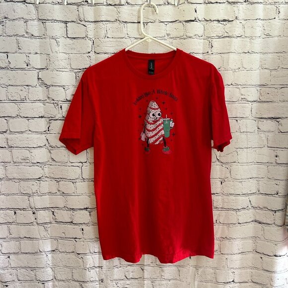 Ladies Gildan "Looking Like A Whole Snack" tee shirt Size L - Picture 1 of 3